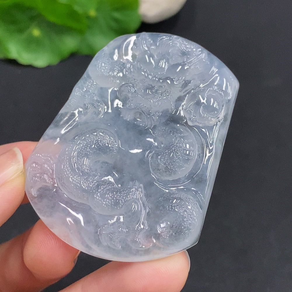 Jadeite Dragon Soaring Across the World Pendant