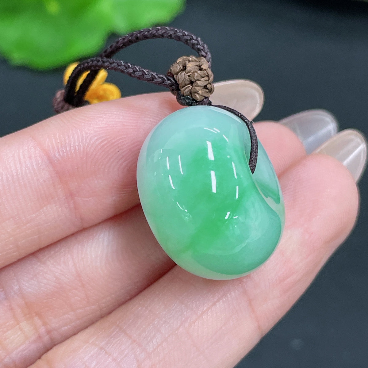 Jadeite Pendant Peace Knot with Cord