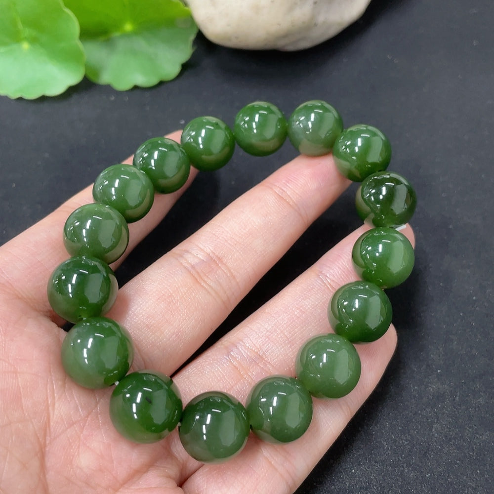 Green Hetian Jade Bracelet