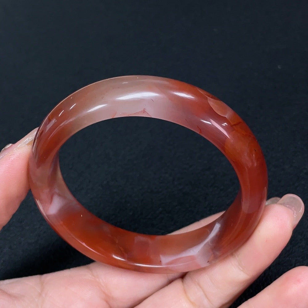 Southern Red Agate Round Bracelet Size 55.4 Total Weight Approx. 48.03g Visible Organic Matter