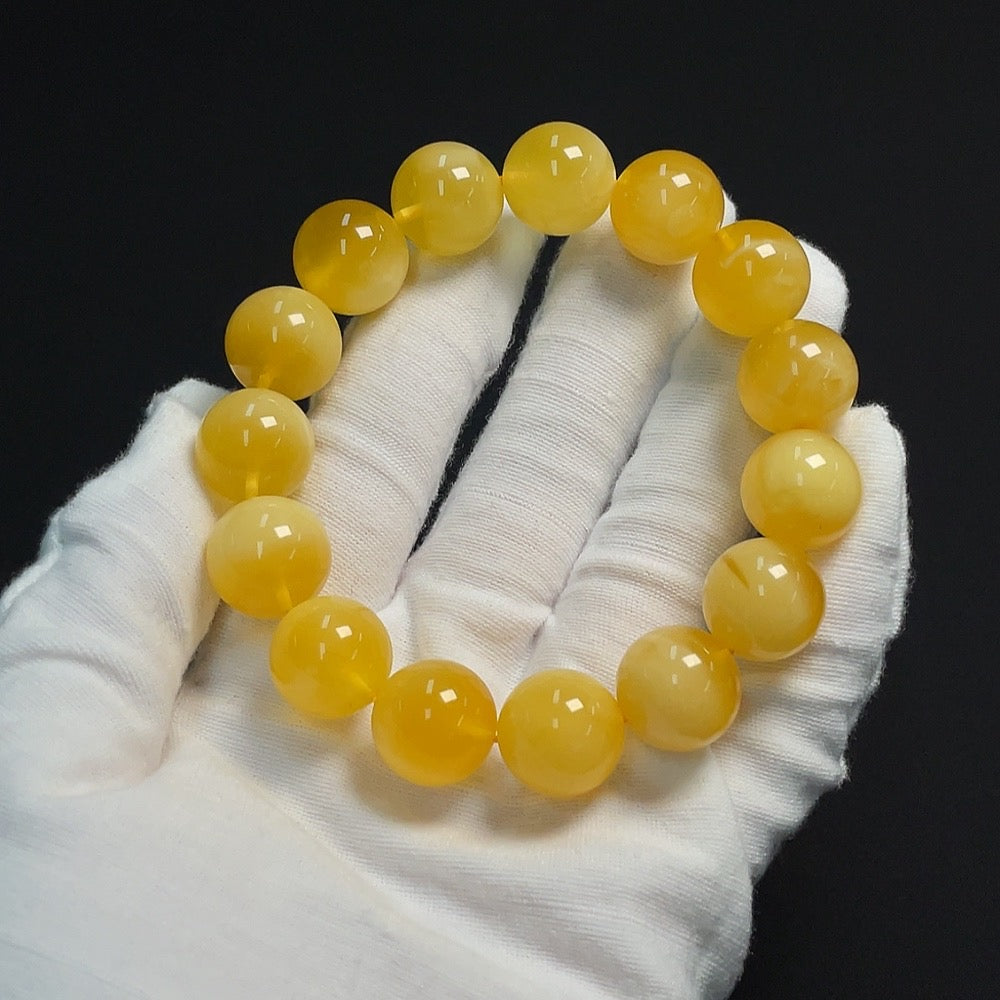 Amber Beeswax Bracelet, Approx. 14.6mm, Total Weight Approx. 26.28g