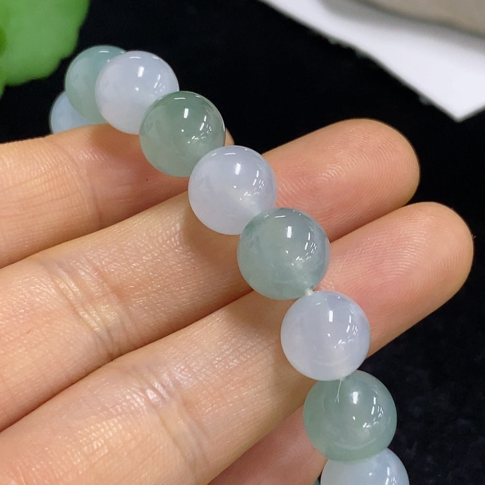 Jadeite Beaded Necklace Approx. 10mm Total Weight About 32.7g