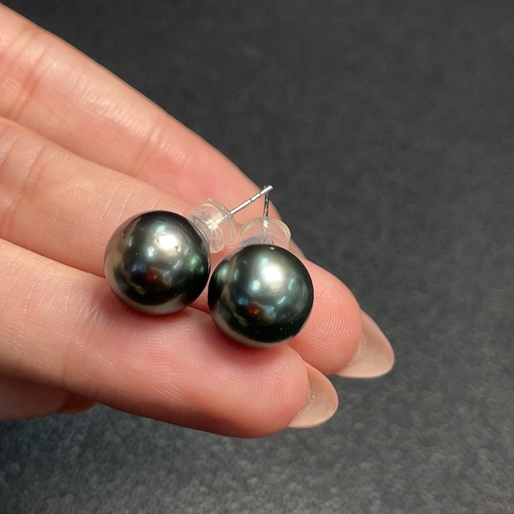 18K Gold Seawater Pearl Earrings, Total Weight Approx. 4.56g, Pearl Size About 11.3mm