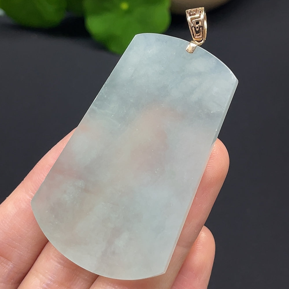 Jadeite Plain Pendant with 18k Mounting