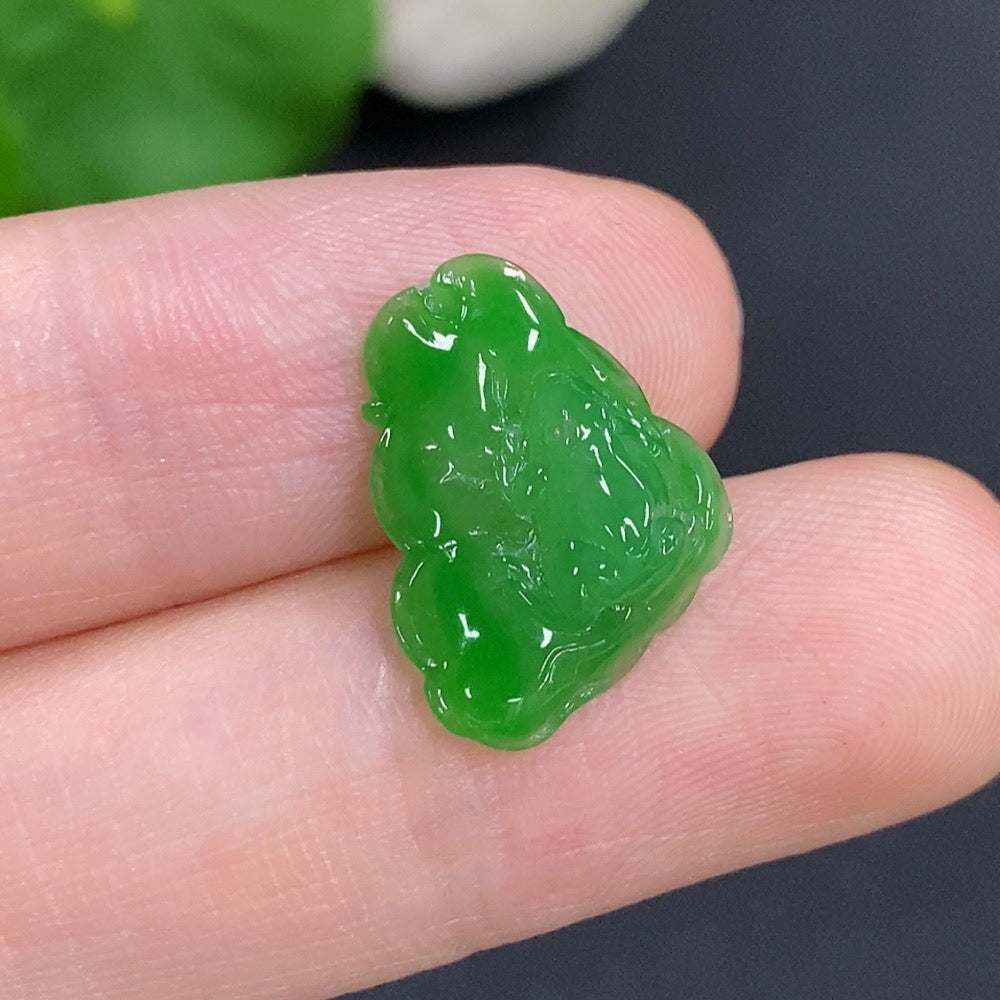 Jadeite Wealth-Bringing Frog Pendant, Total Weight Approximately 1g