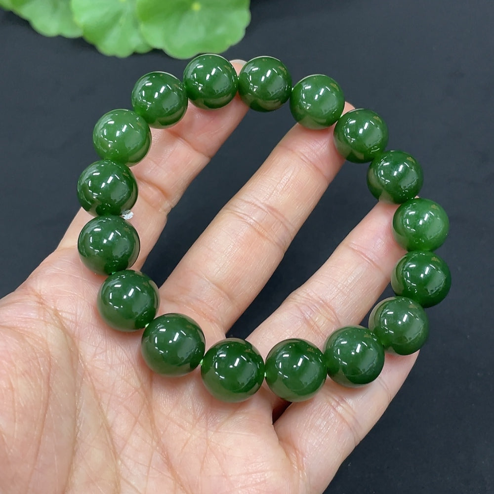 Hetian Jade Jasper Bracelet approx.11.7mm total weight approx.45.1g