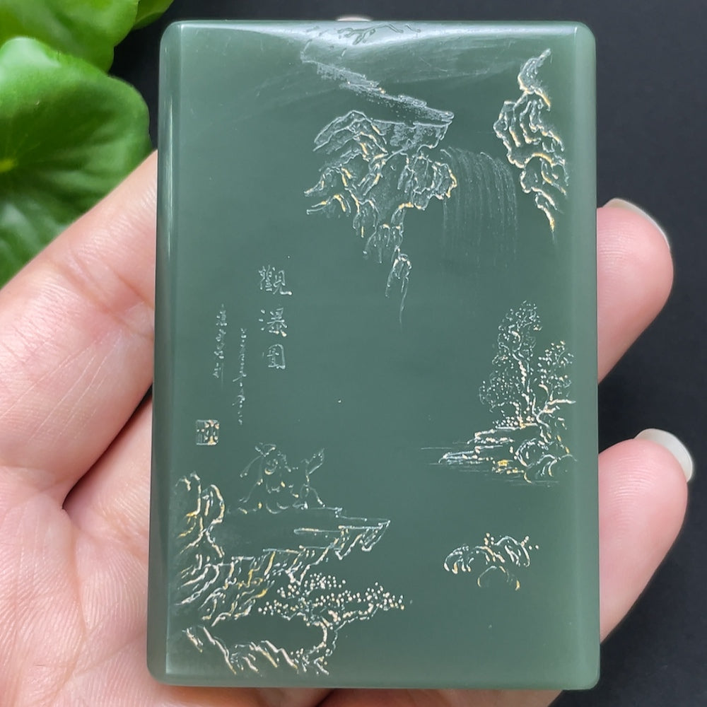 Hetian Jade Guanyin Pendant with Visible Craftsmanship and Coloring