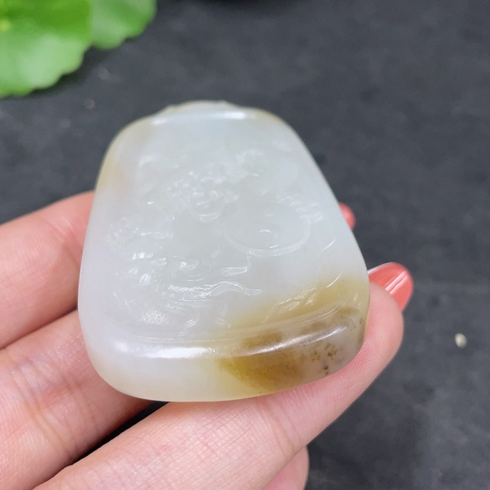 Hetian Jade Pendant Dragon Plate Total Weight Approx. 40.9g