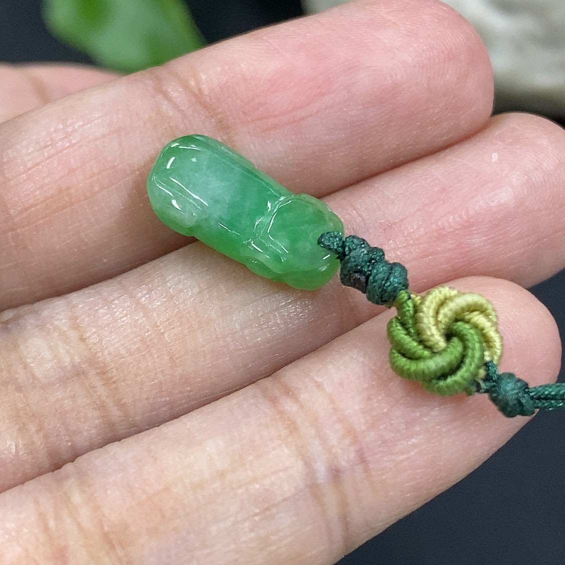 Jadeite Pixiu Pendant Total Weight Approximately 1.2g