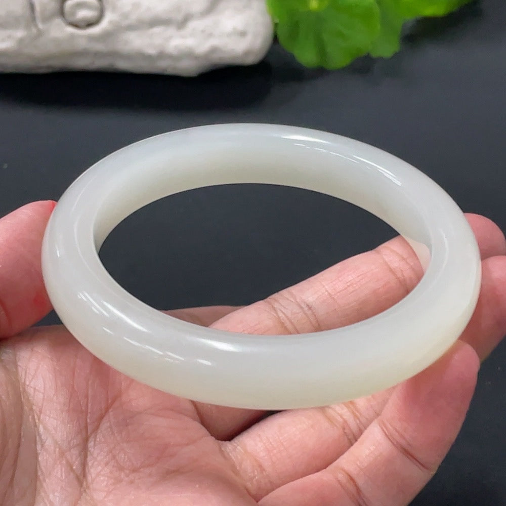 Hetian Jade Round Bracelet Total Weight Approx.60.5g Size 58.8