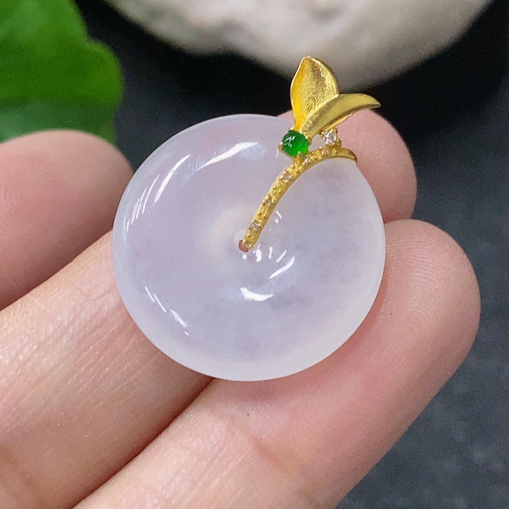 Jadeite Pendant Peace Buckle 18k Total Weight Approx. 4.05g Non-Diamond