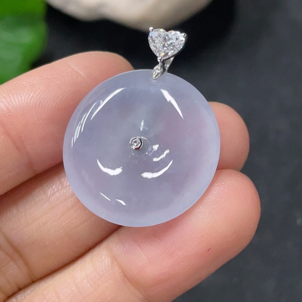 Jadeite Pendant Peace Knot 18k Total Weight Approx. 5.64g (with Diamond Accents)