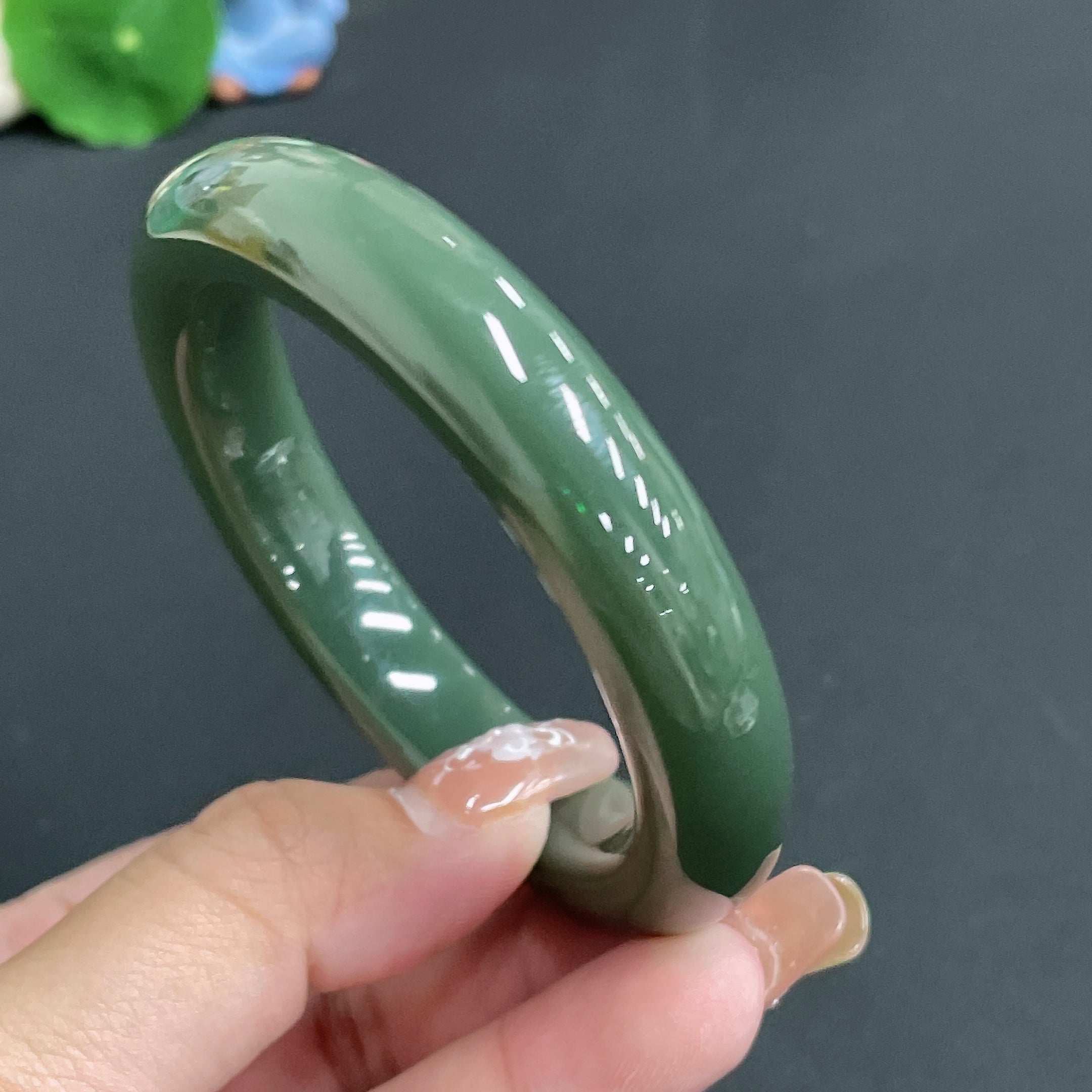 Hetian Jade Round Bracelet Size 56.7 Total Weight Approx. 70.33g