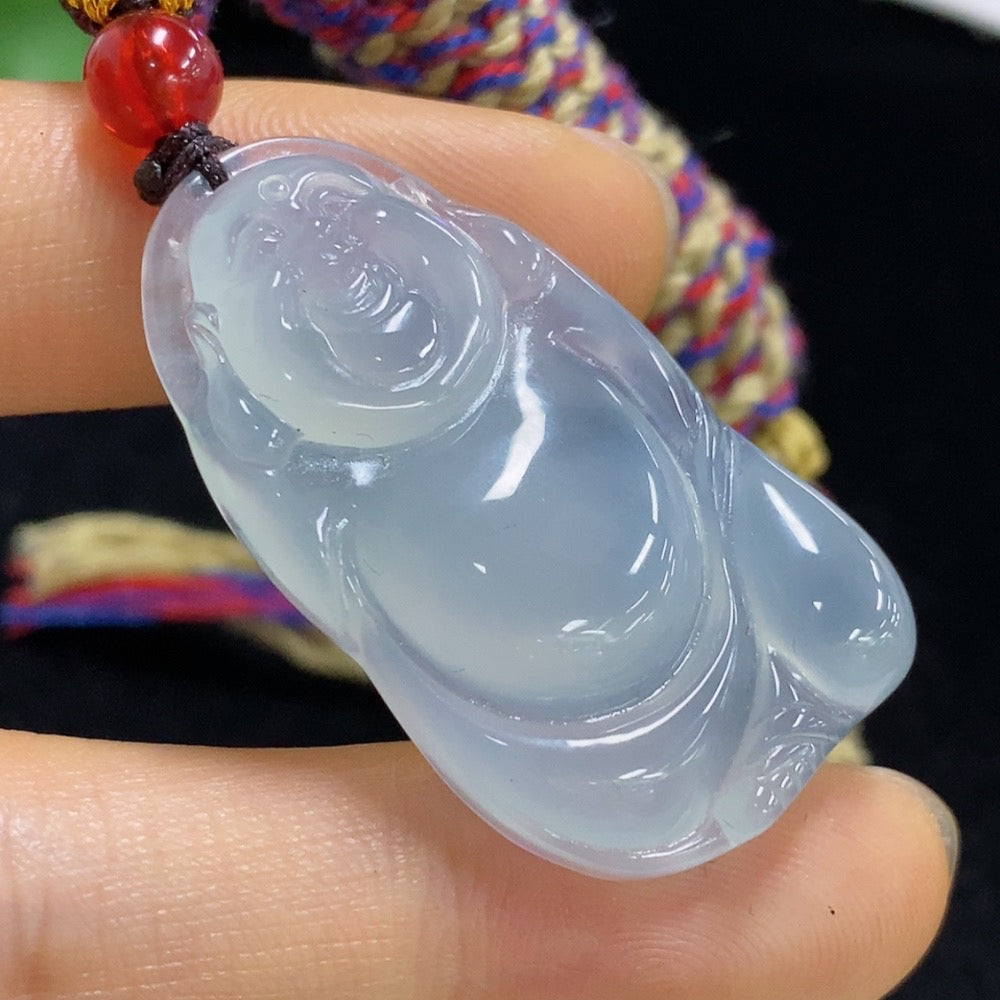 Jadeite Buddha Pendant Total Weight Approx. 13.03g (Including Rope Weight)