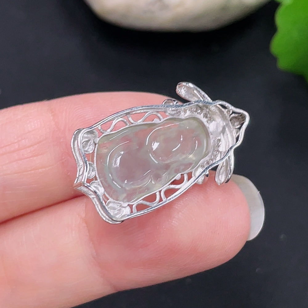 Jadeite Maitreya Inlaid Pendant 18K Gold Total Weight Approx.2.5g (Non-Diamond)