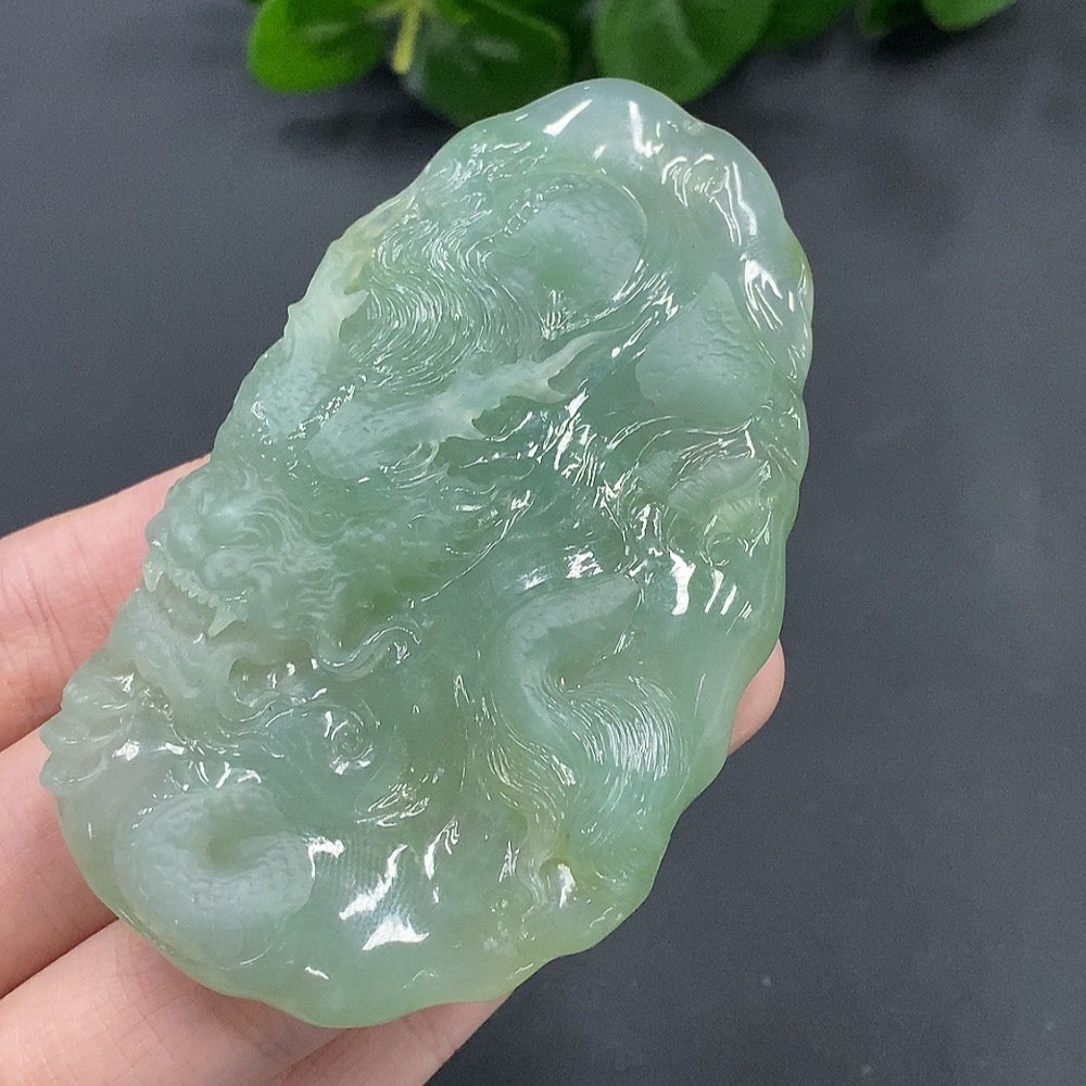 JadeiteDragon Traversing the World Pendant