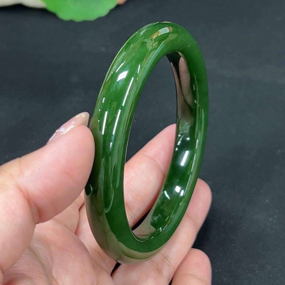 Hetian Jade Jasper Round Bracelet Size 59.2 Total Weight Approx. 55.2g