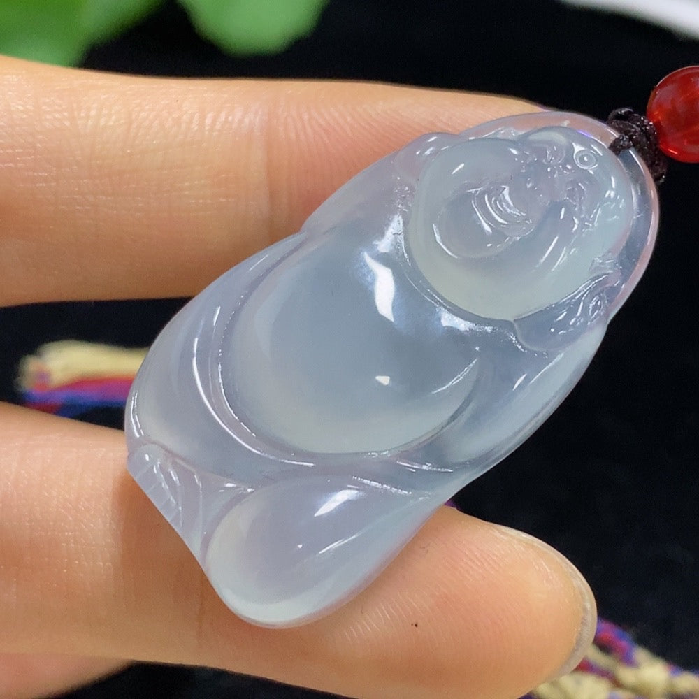 Jadeite Buddha Pendant Total Weight Approx. 13.03g (Including Rope Weight)