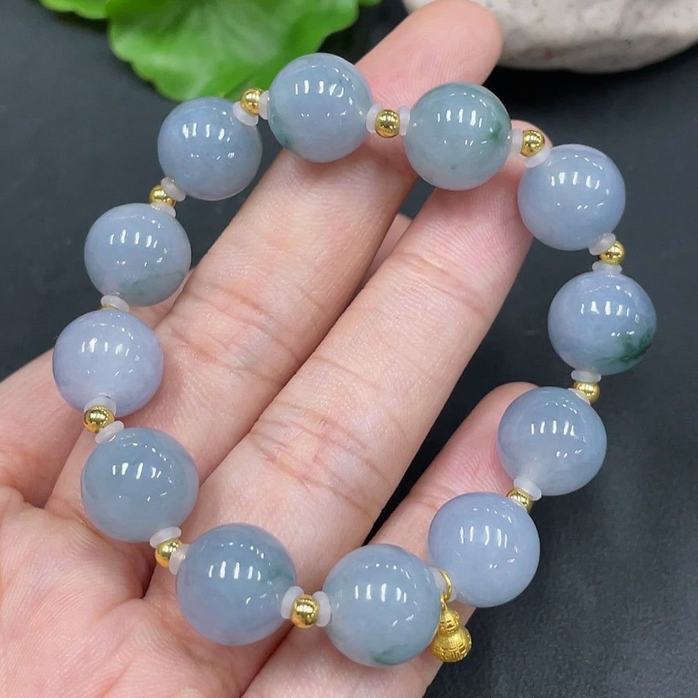 Jadeite Bracelet K mm approx. with 18K Gold Accessories Total Weight about 29.8511.2g