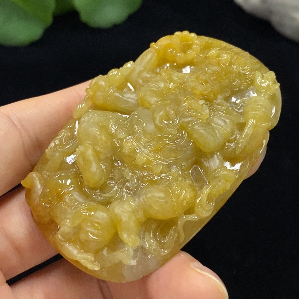 Jadeite Mahakala Pendant Total Weight Approx. 66.27g Color Origin Undetermined