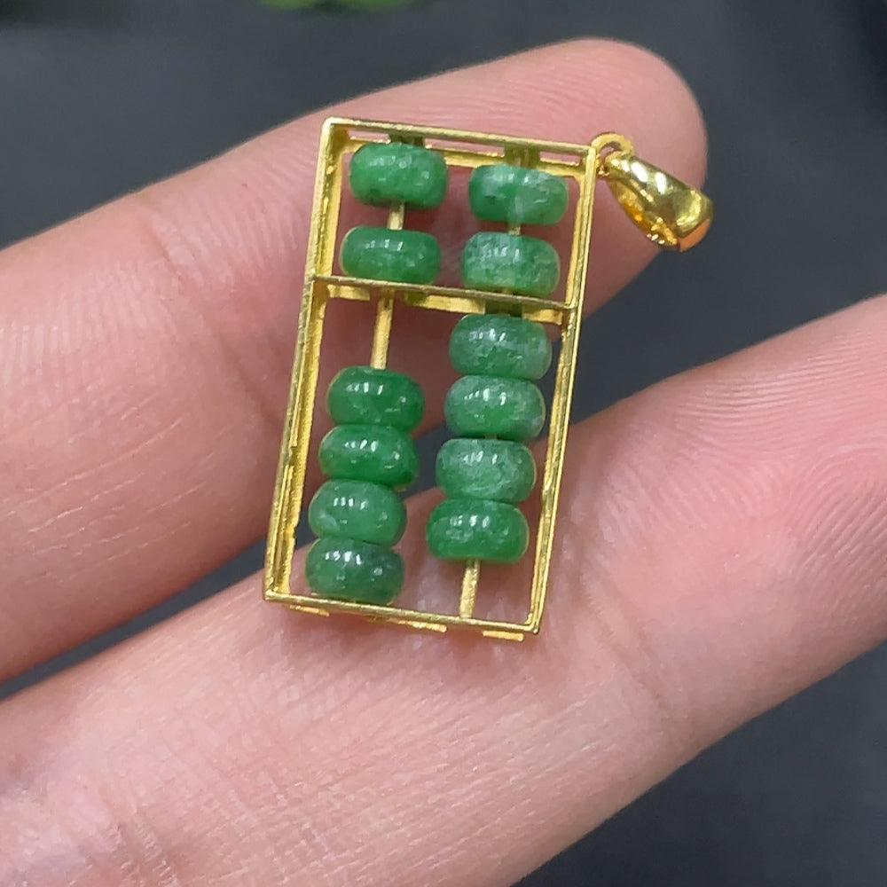 Jadeite Inlay 18k Gold Inlaid Total Weight Approx.1.9g