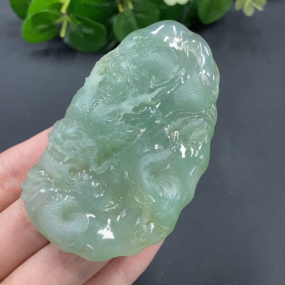 JadeiteDragon Traversing the World Pendant