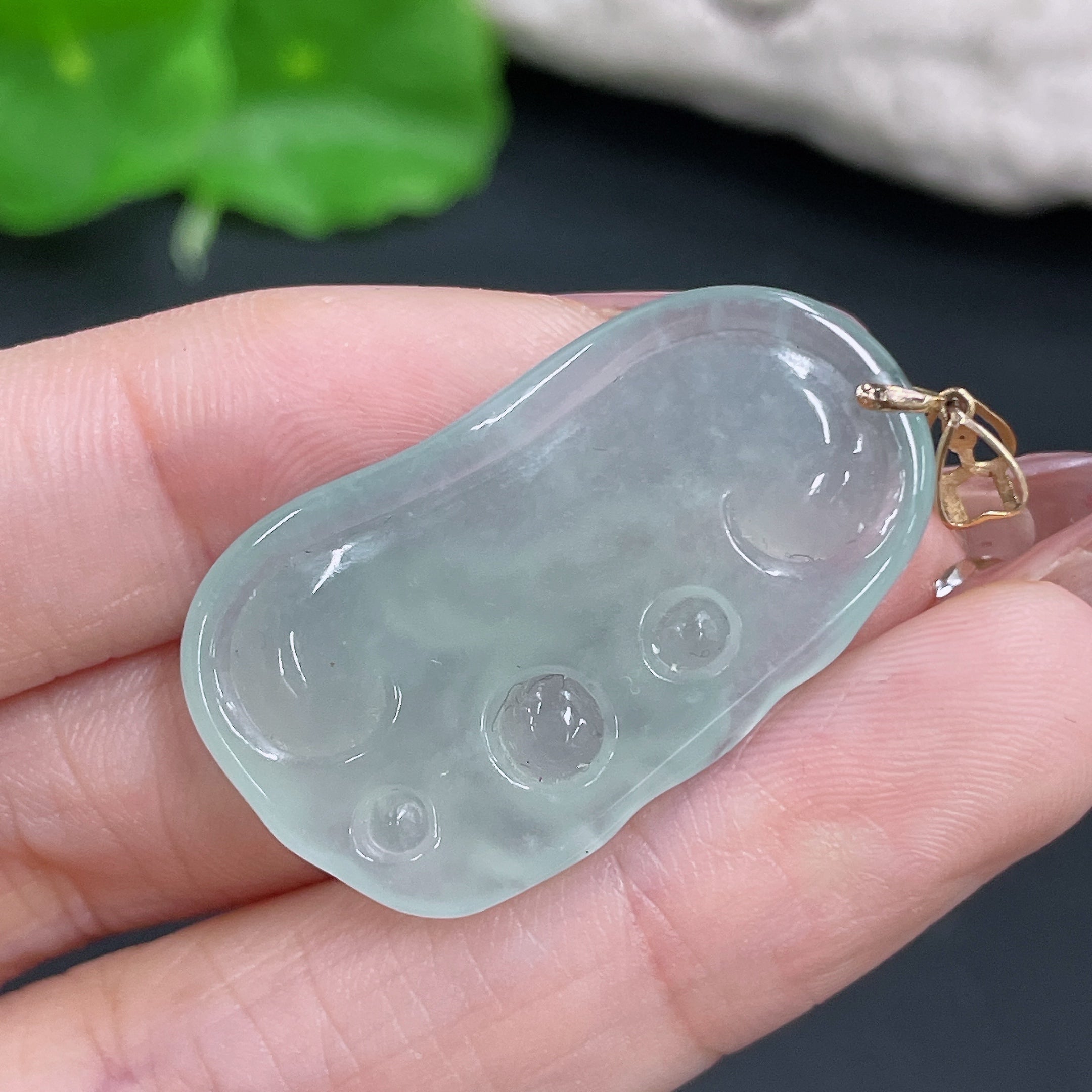 Jadeite Pendant Buddha with 18k Bezel, Total Weight Approx. 6.66g