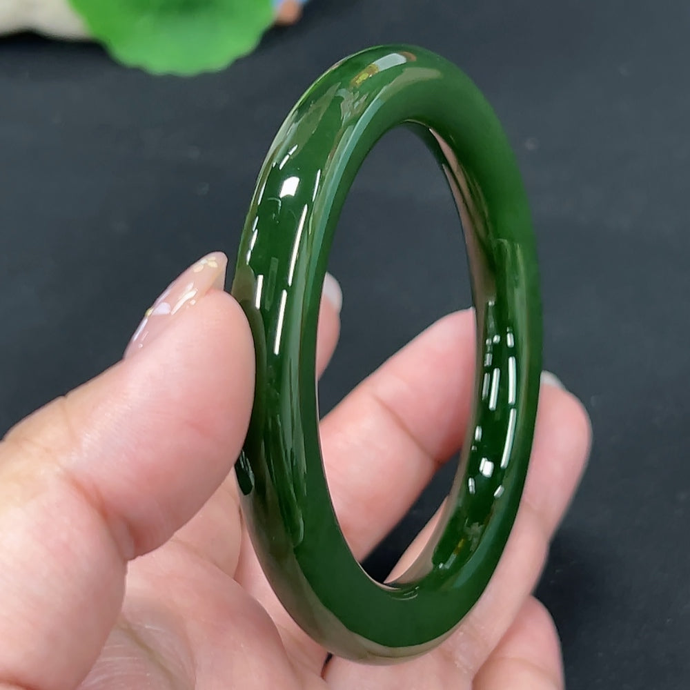 Hetian Jade Round Bangle Size 56.1 Total Weight Approx. 46.7g