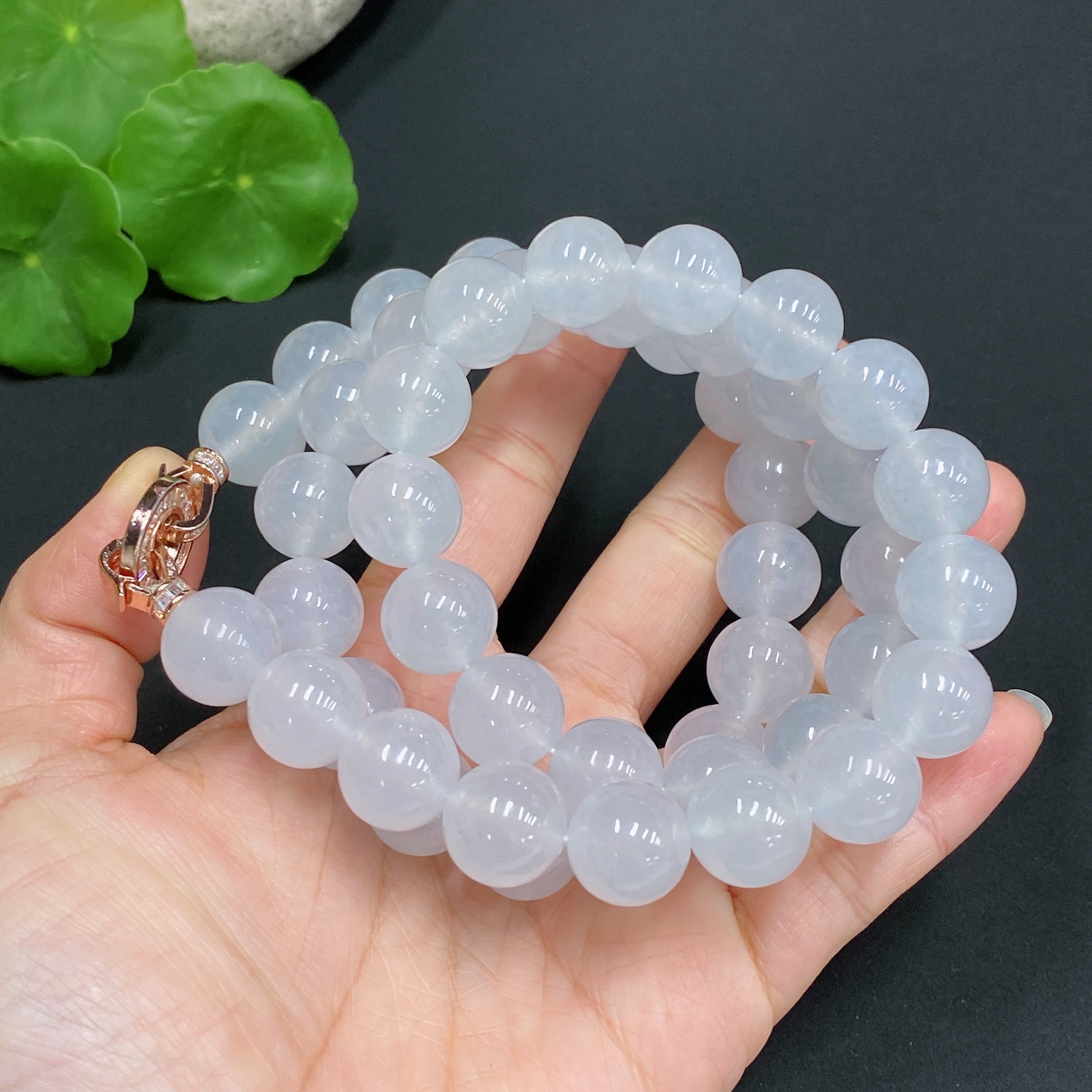 Jadeite Bead Necklace Approx. 12.5mm Non-gold Inlaid Total Weight Approx. 173.2g [Total Value: $25,988 USD]
