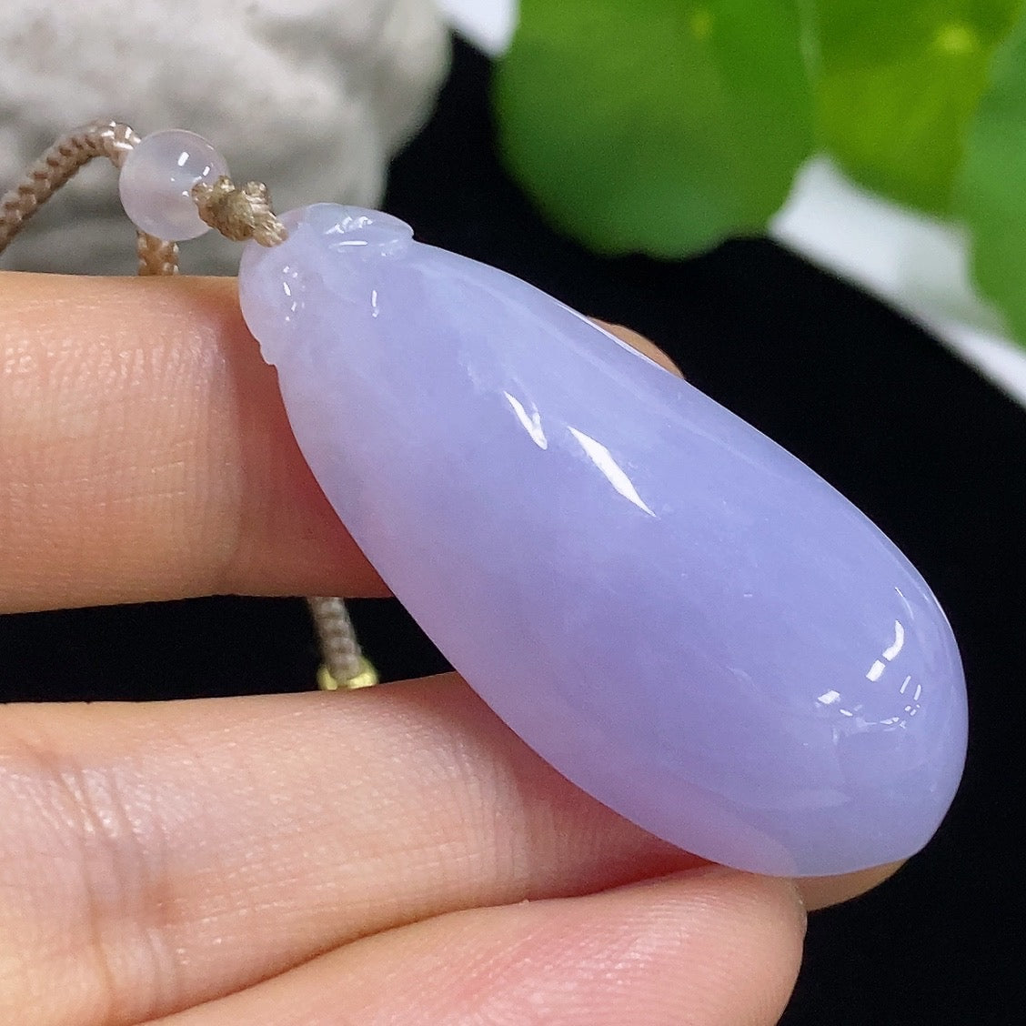 Jadeite Auspicious Gourd Pendant Non-Gold (Including Cord Weight)