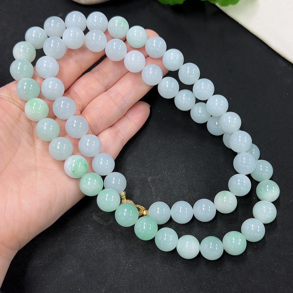 Jadeite Beaded Necklace Approx. 12mm Total Weight Approx. 172.8g (Non-gold Inlaid)