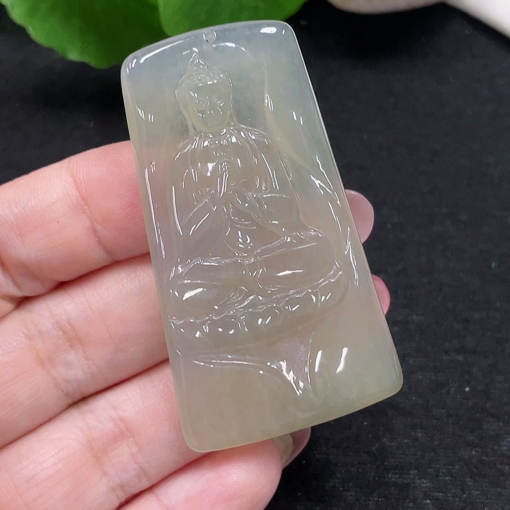 Jadeite Great Solar Tathagata Pendant, Total Weight Approx. 19.6g