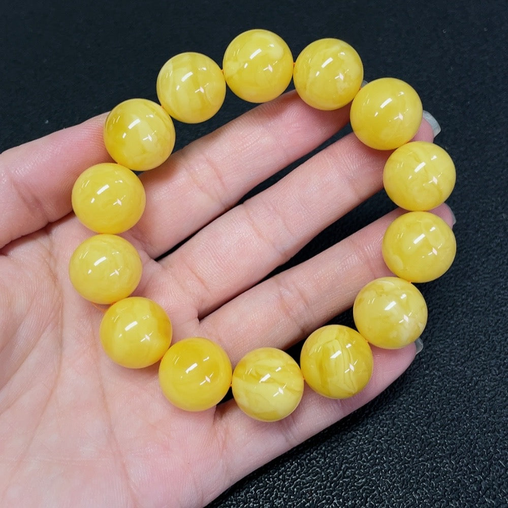 Amber Beeswax Bracelet, Approx. 15mm