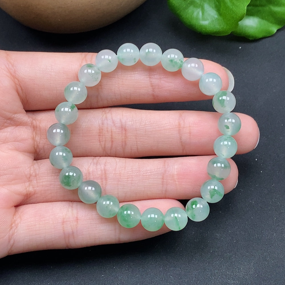 Jadeite Bracelet Approx.7.5 Beads Total Weight Approx.16.38g