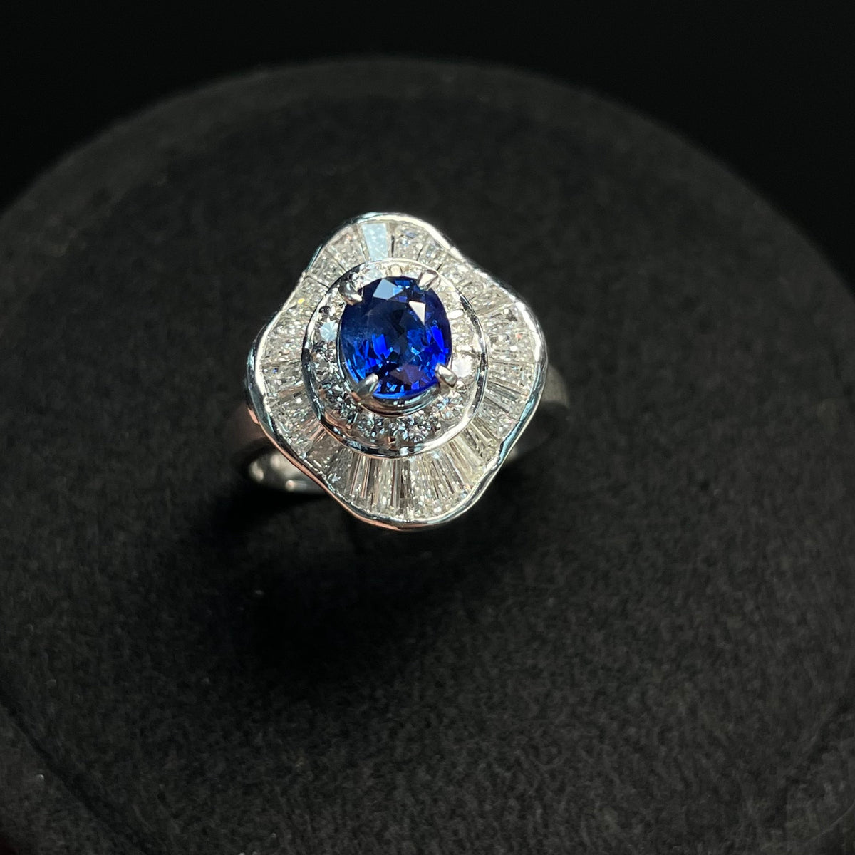 Sapphire Ring with Diamond Accents
