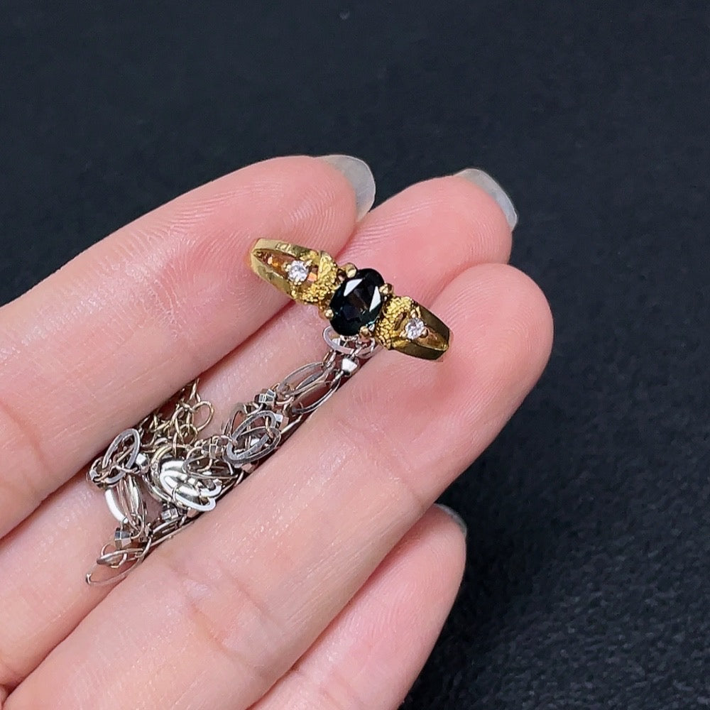 Sapphire Inlaid Ring 18k Gold Product Non-Diamond