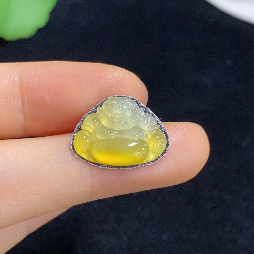 Jadeite Buddha Inlay Piece, Total Weight Approximately 0.91g