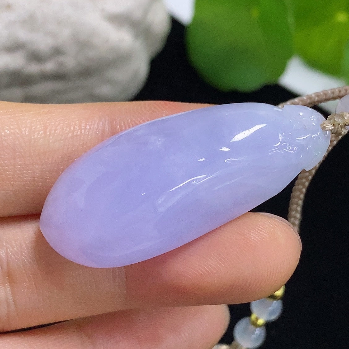 Jadeite Auspicious Gourd Pendant Non-Gold (Including Cord Weight)