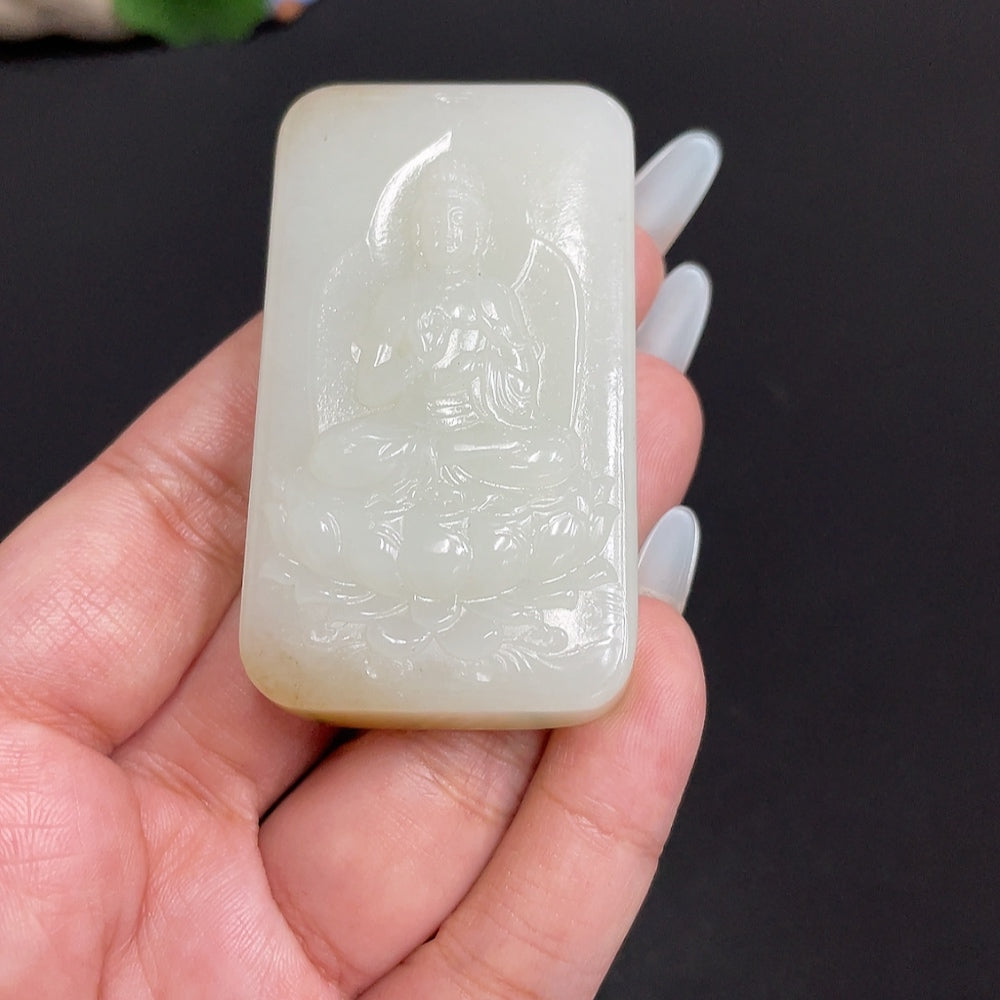 Hetian Jade Pendant Guanyin Total Weight Approx. 75.6g