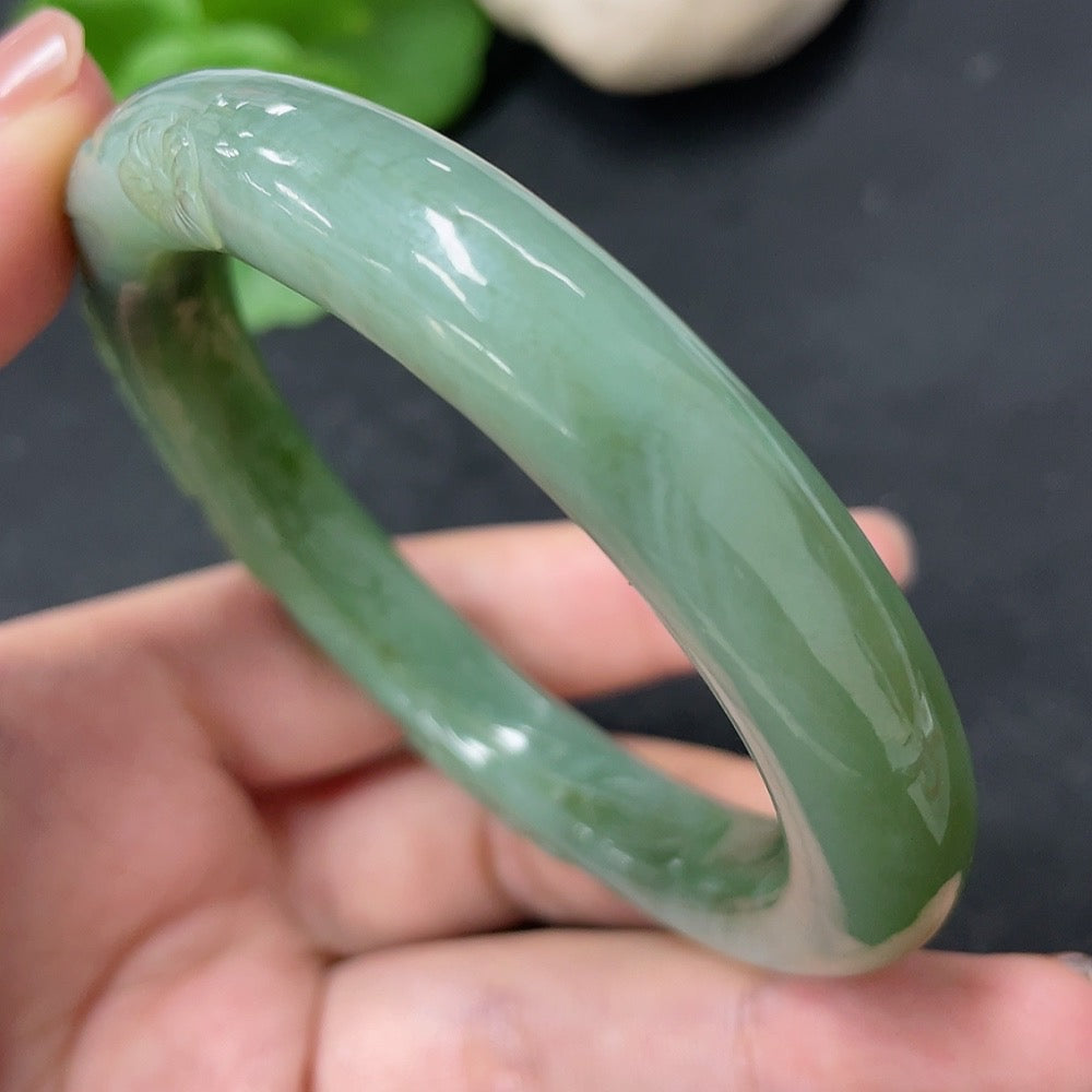 Hetian Jade Carved Flower Bracelet Size 57 Total Weight Approx. 49.8g