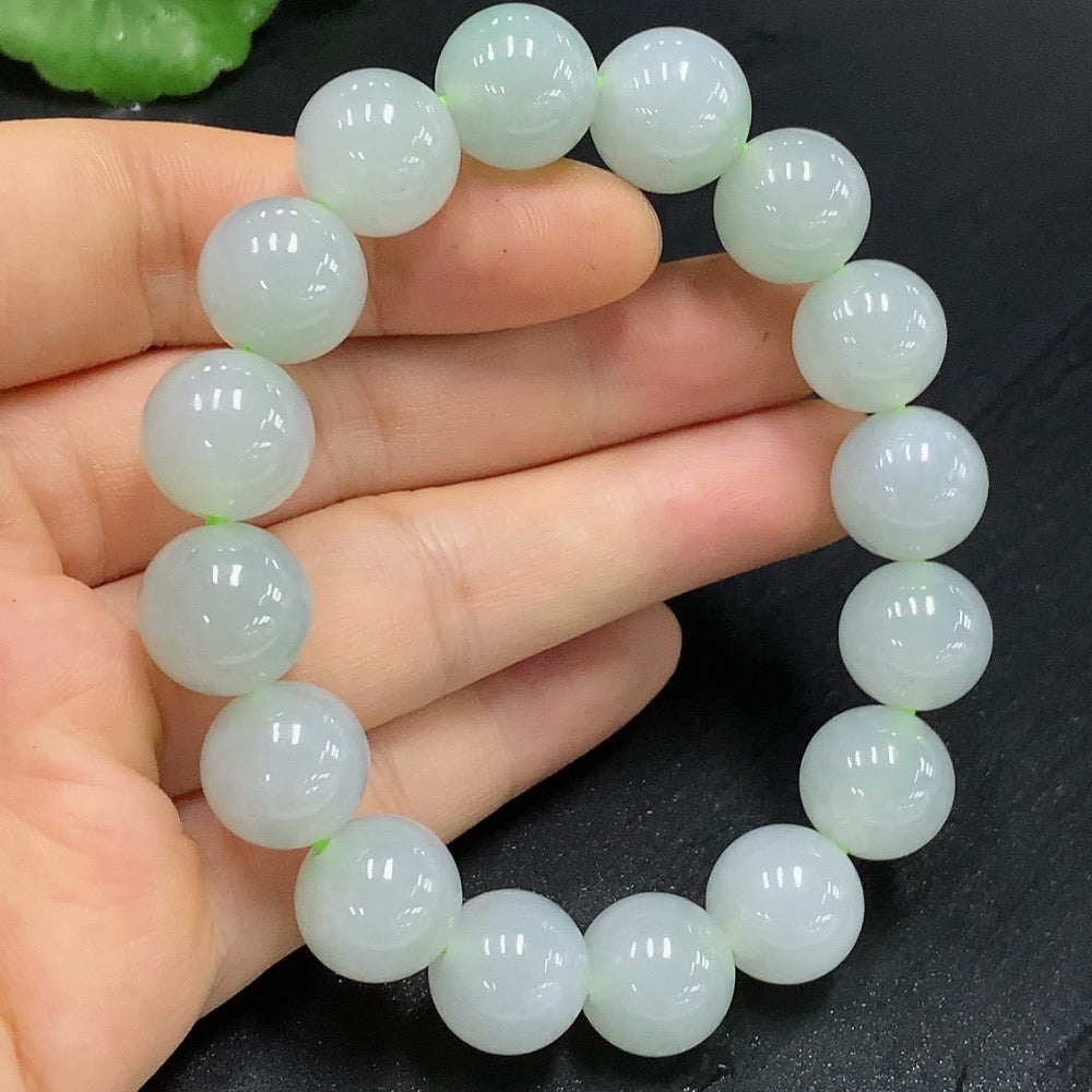 JadeiteBead Bracelet Approx. 12.5mm Total Weight 54.205g