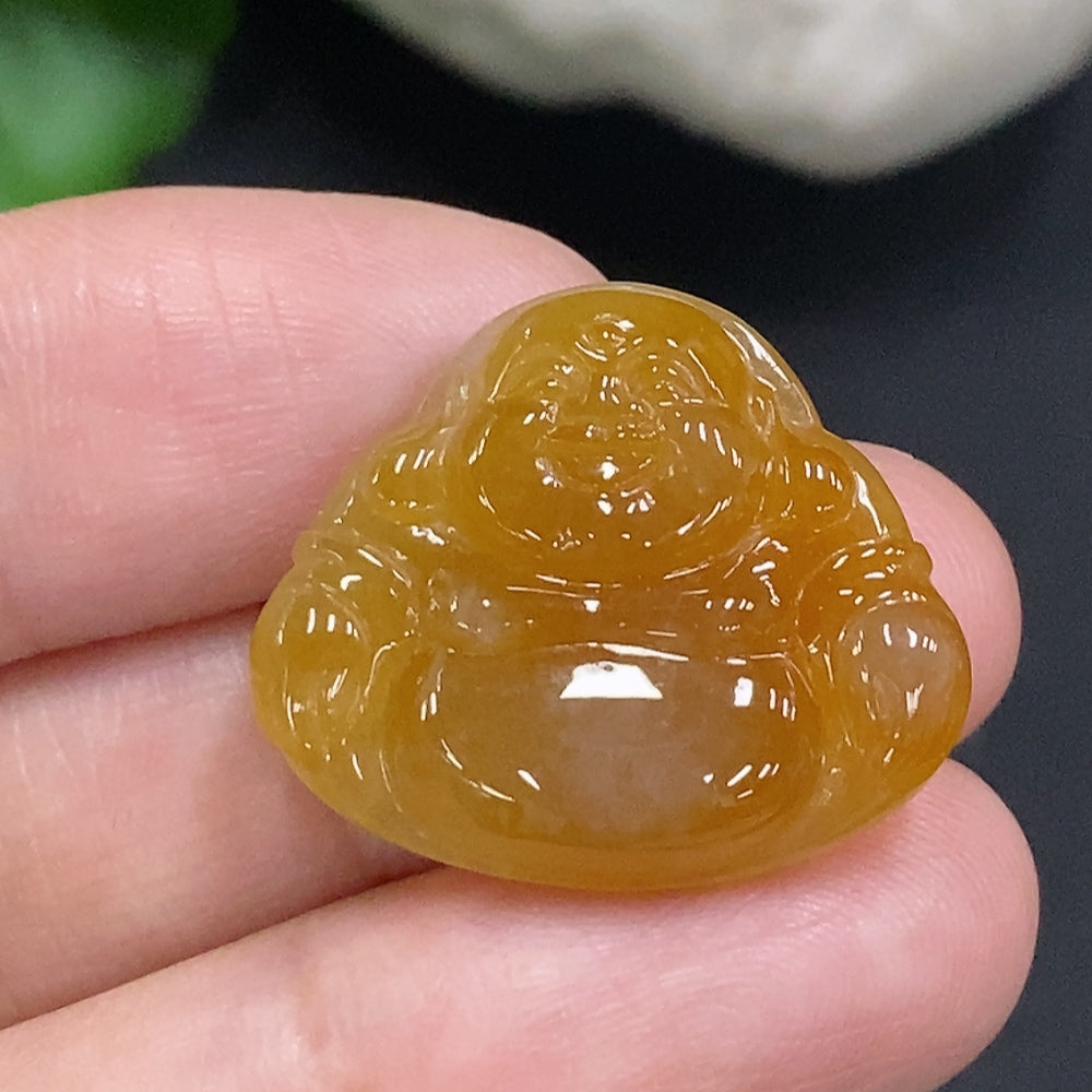 Jadeite Buddha Inlaid Piece Total Weight Approx. 3.9g