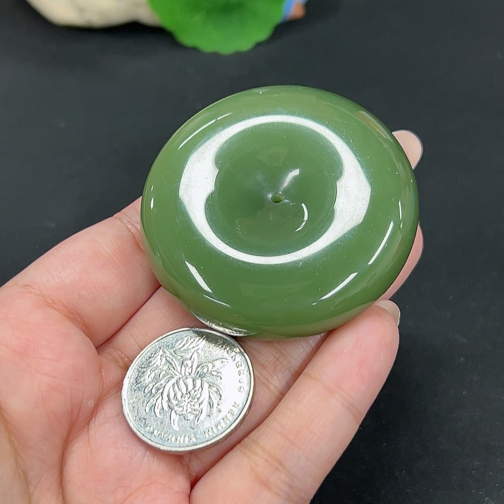 Hetian Jade Pendant Peace Button Total Weight Approx. 84.1g