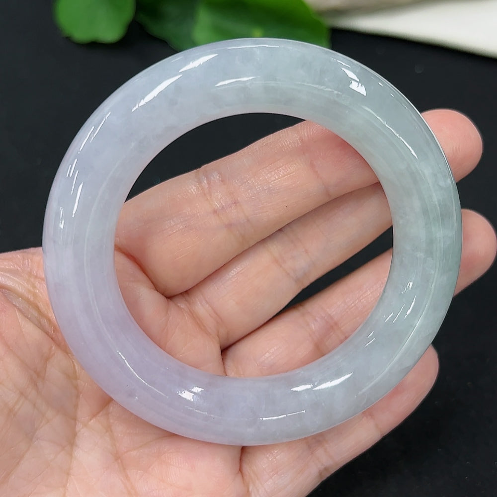 HKHQ jadeite round bangle, size 50, crafted from jade with a total weight of 78.1g, showcasing smooth, polished surface.