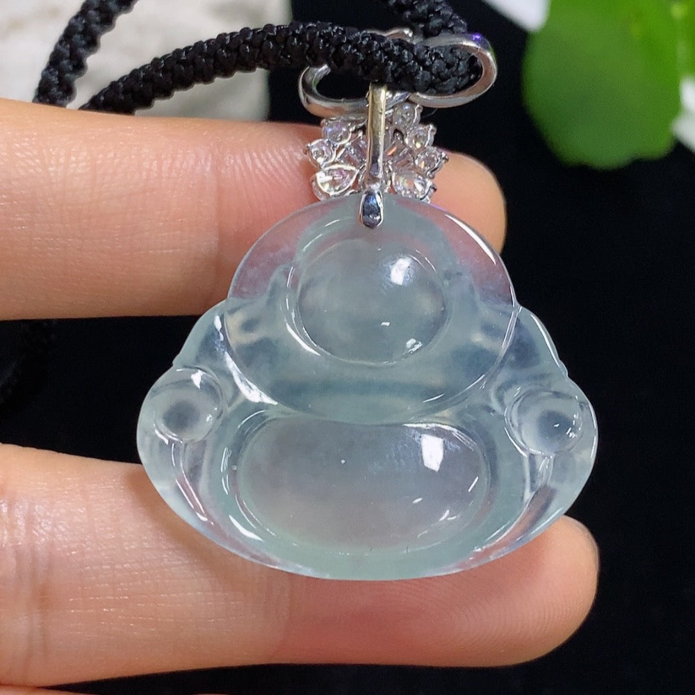 Jadeite Buddha Inlaid Pendant 18k Non-Gold Non-Diamond (Excluding Rope)