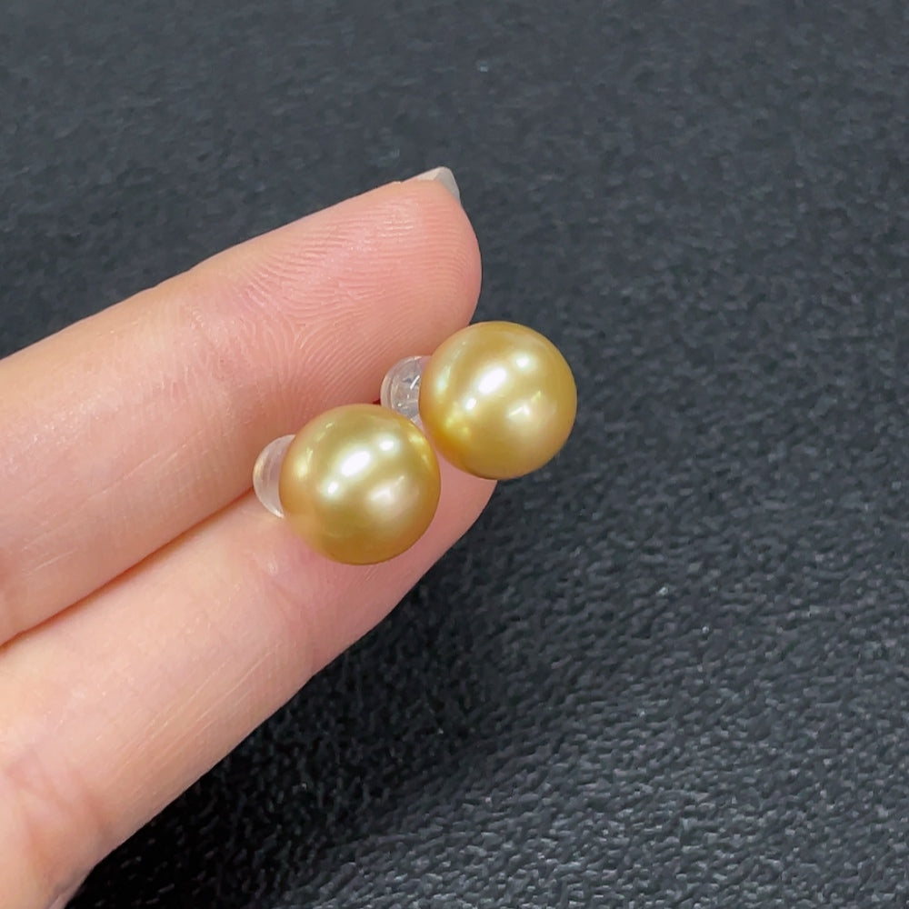 Seawater Pearl Earrings 18k Gold Color Origin Undetermined