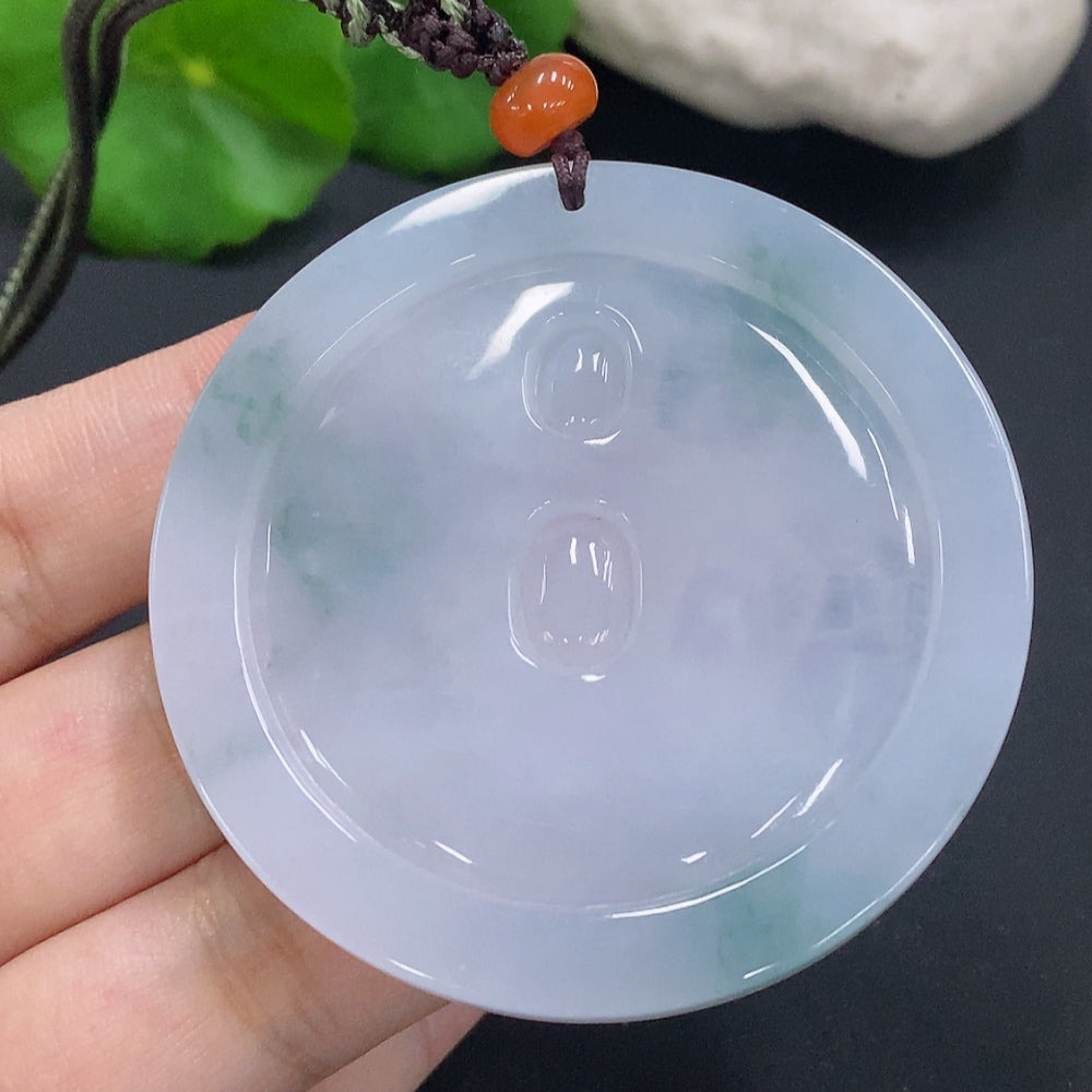 Jadeite Akashagarbha Bodhisattva Pendant with Cord, Total Weight Approx. 48g