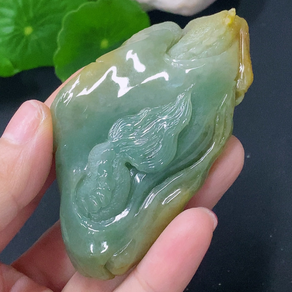 Jadeite Pendant Dragon Plaque Total Weight Approx. 90.9g Color Origin Undetermined