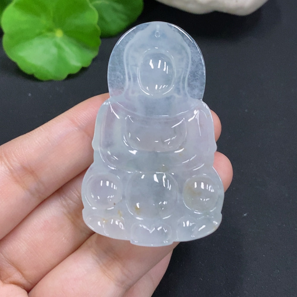 Jadeite Guanyin Pendant, Total Weight Approx. 22.3g