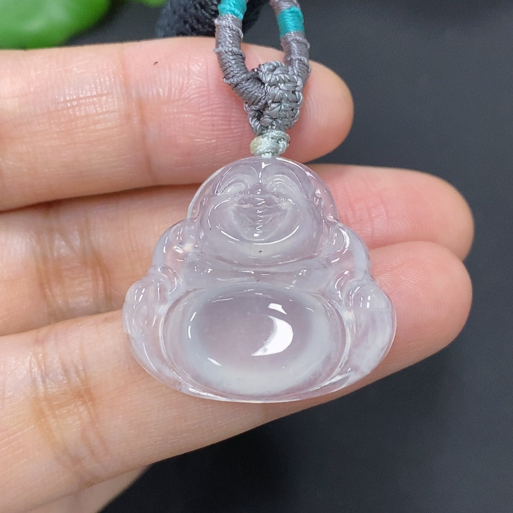 Jadeite Buddha Pendant Total Weight Including Rope Approximately 8g